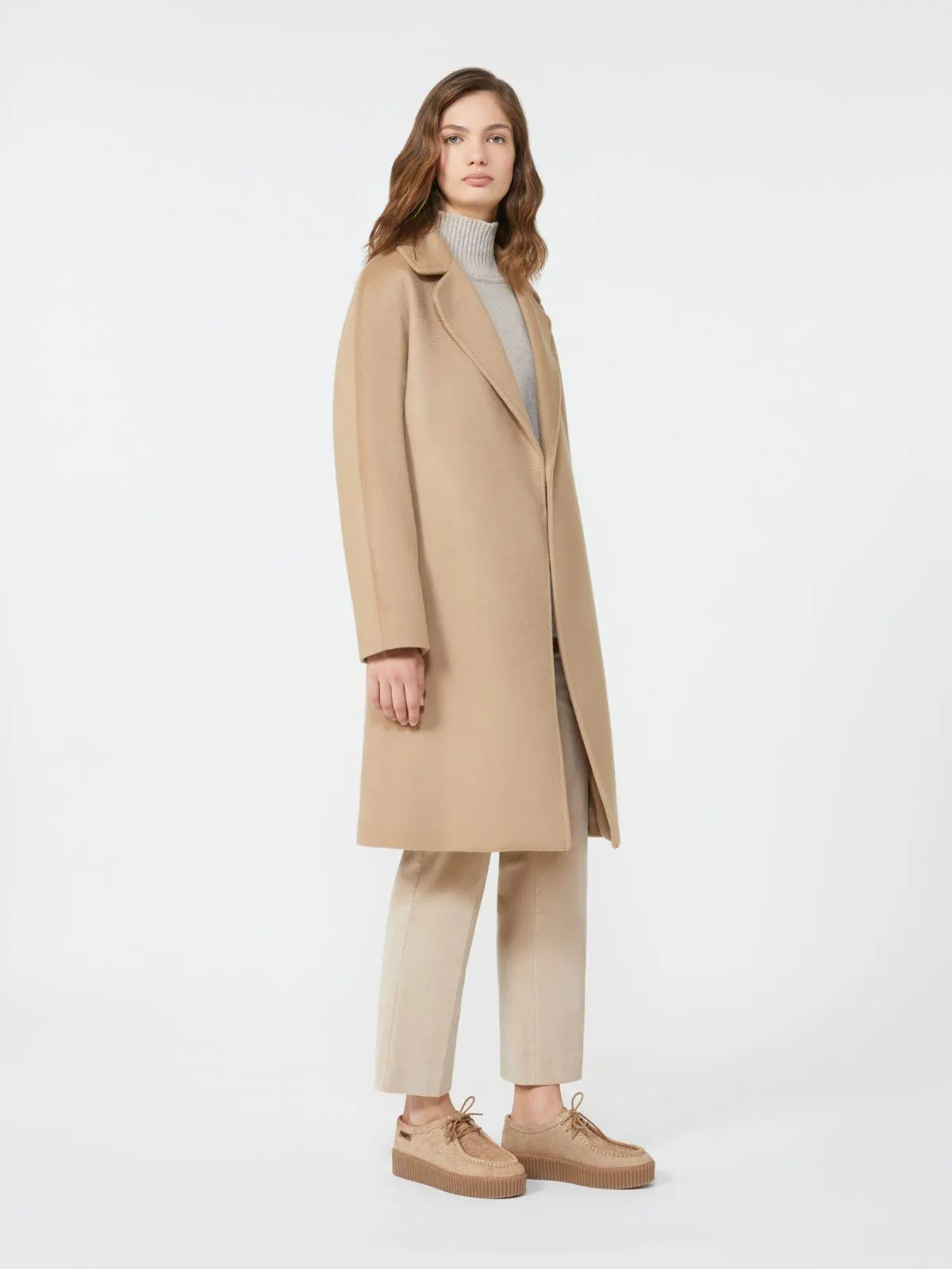 Robenmantel aus Wolle - Kamel