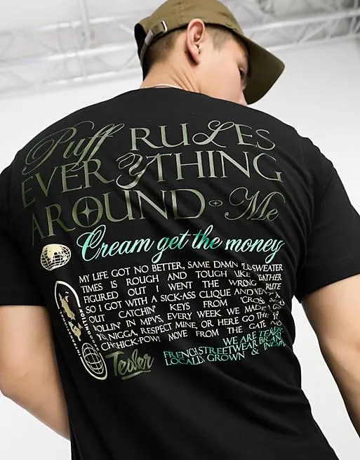 Tealer monogram t-shirt in black