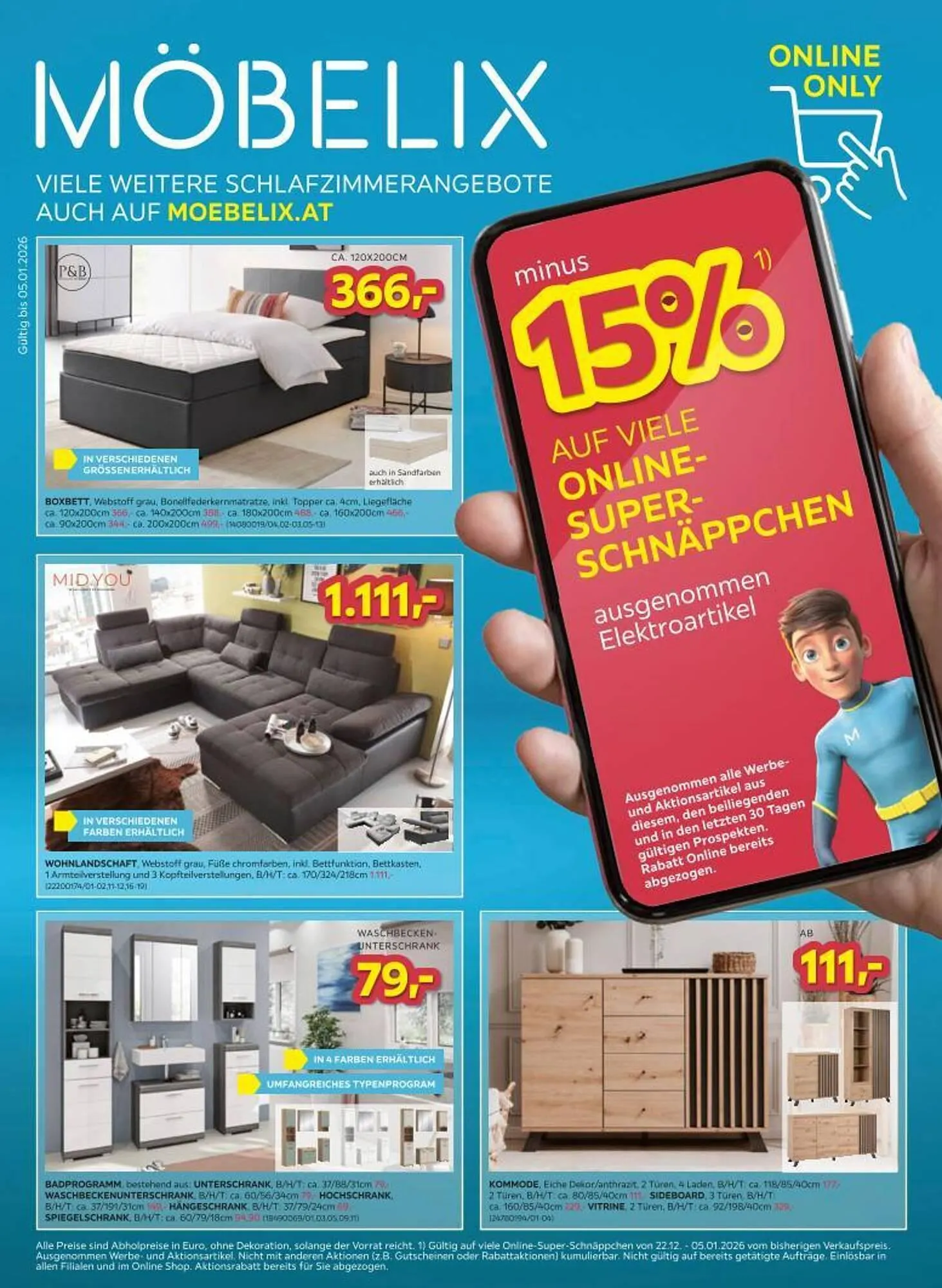 Möbelix Prospekt von 22. Dezember bis 5. Jänner 2026 - Flugblätt seite  1