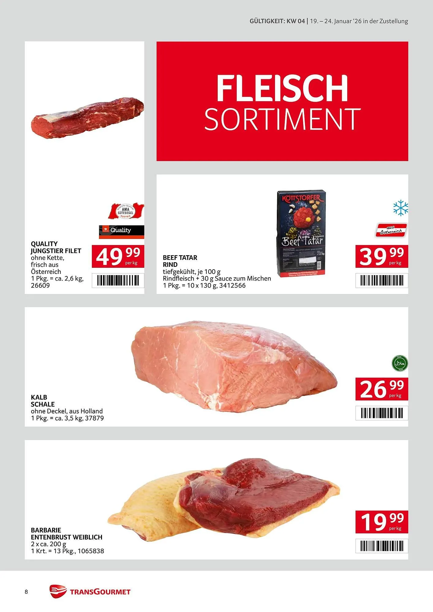 Transgourmet Flugblatt von 19. Jänner bis 24. Jänner 2026 - Flugblätt seite  8