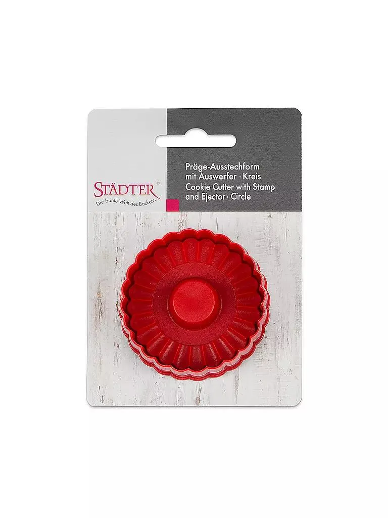 Ausstecher mit Auswerfer Kreis gewellt - mit Praegung