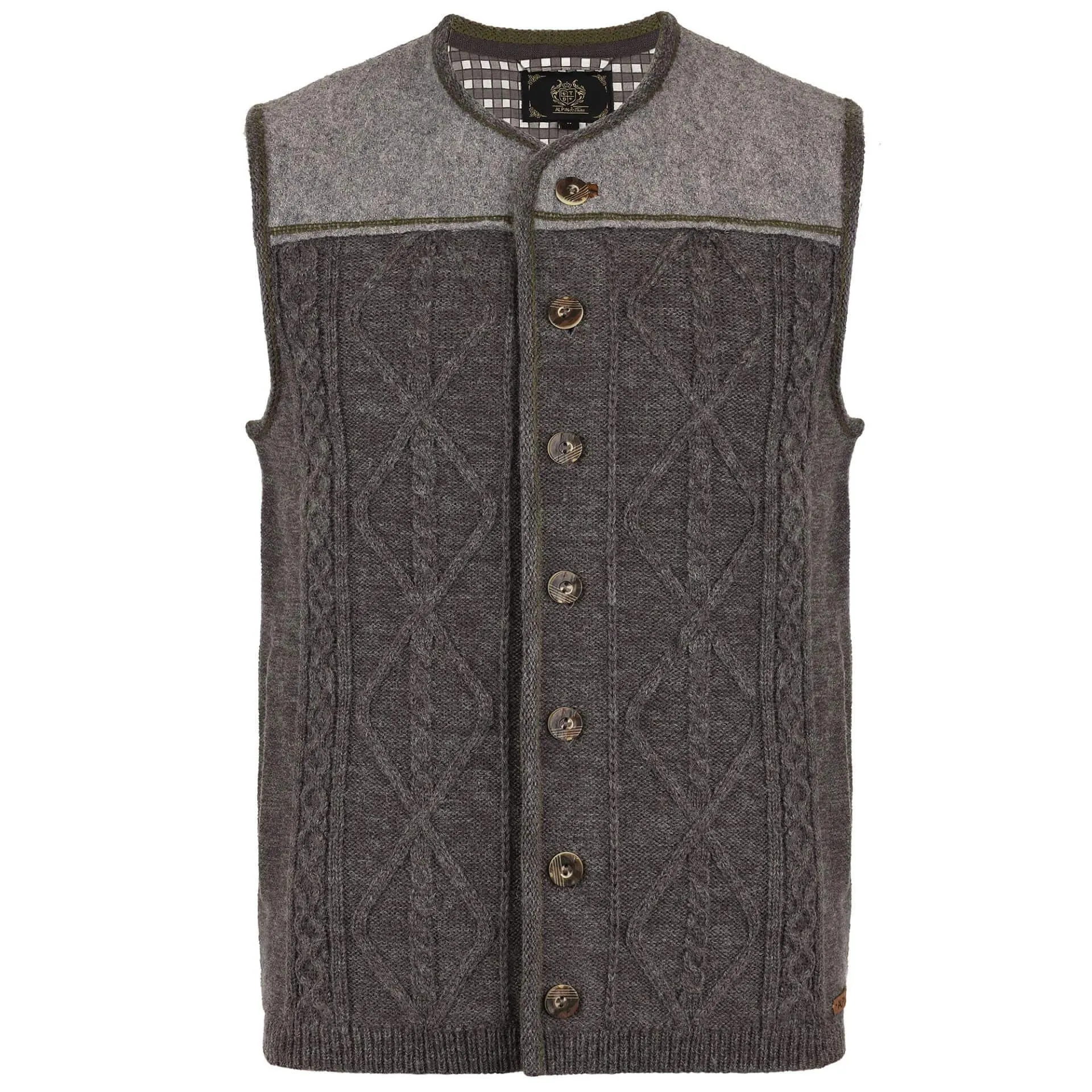 Herren Strickweste "Johann", mit Knöpfen, Anthrazit