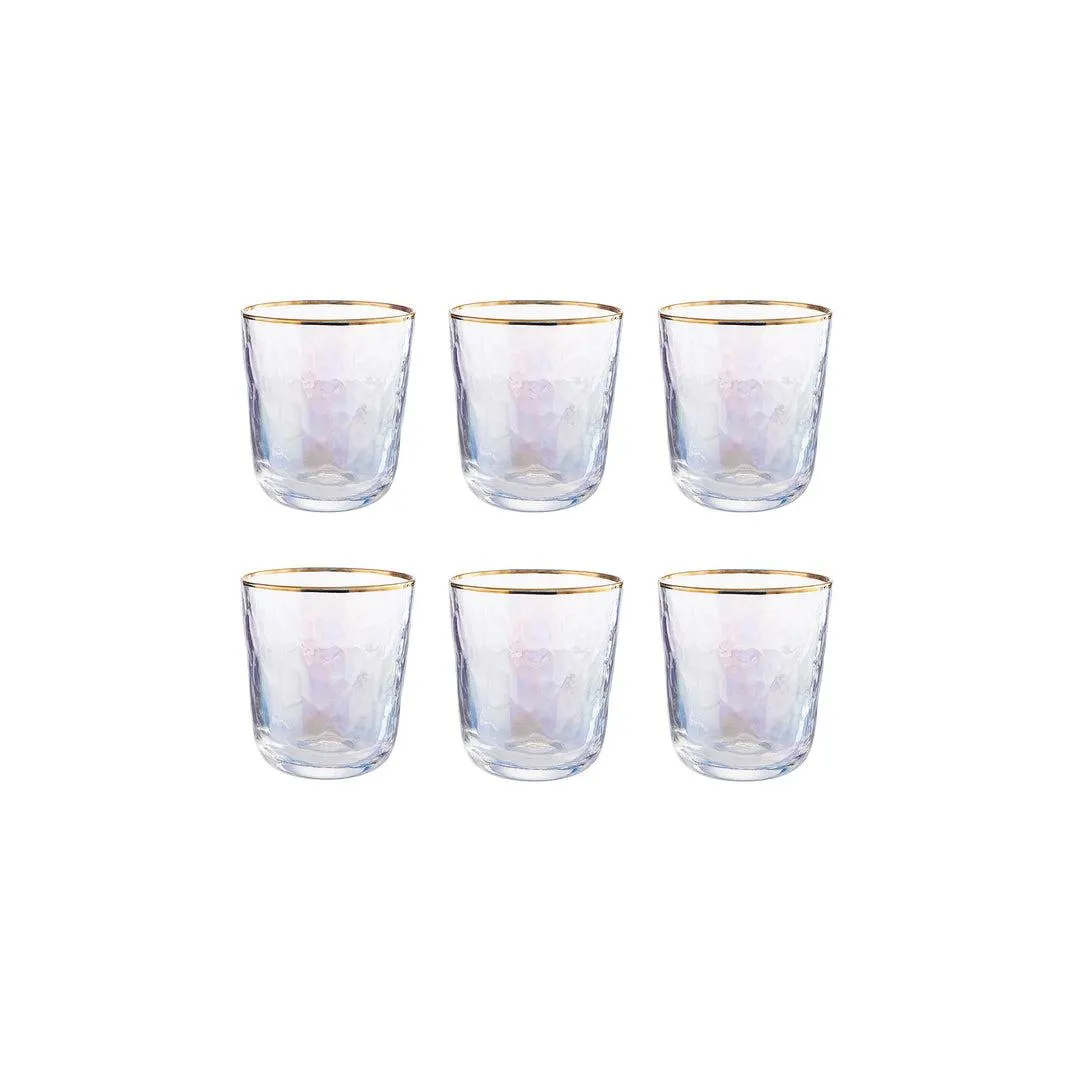 6x Gläser mit Goldrand 280ml