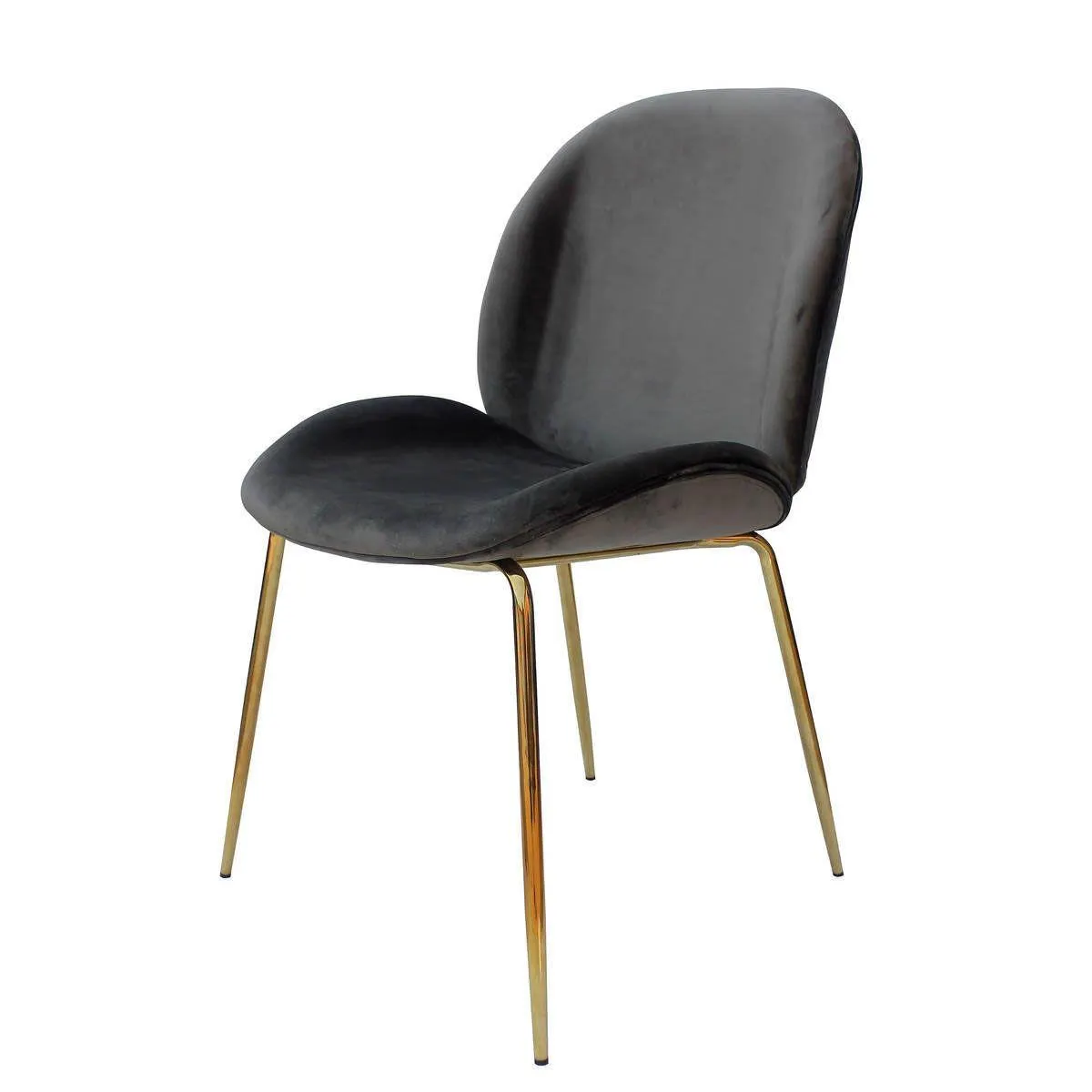 Stuhl „Charlize 110“, 2er-Set, grau/Messing