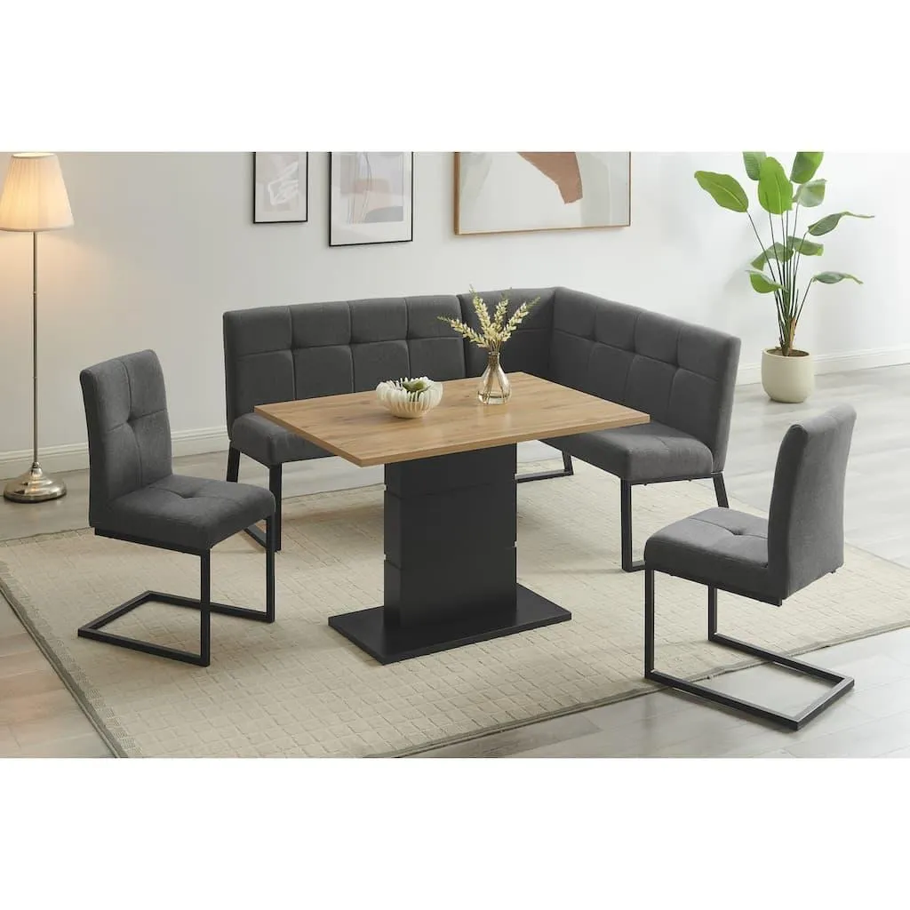 OTTO home Eckbankgruppe »Geranie, Sitzgruppe, Eckbank inkl. Stauraum, Esstisch, 2 Freischwinger« Set, Eckbank inkl. Stauraum wahlweise links und rechts montierbar, 4 tlg. tlg. mit und ohne Stauraum wählbar