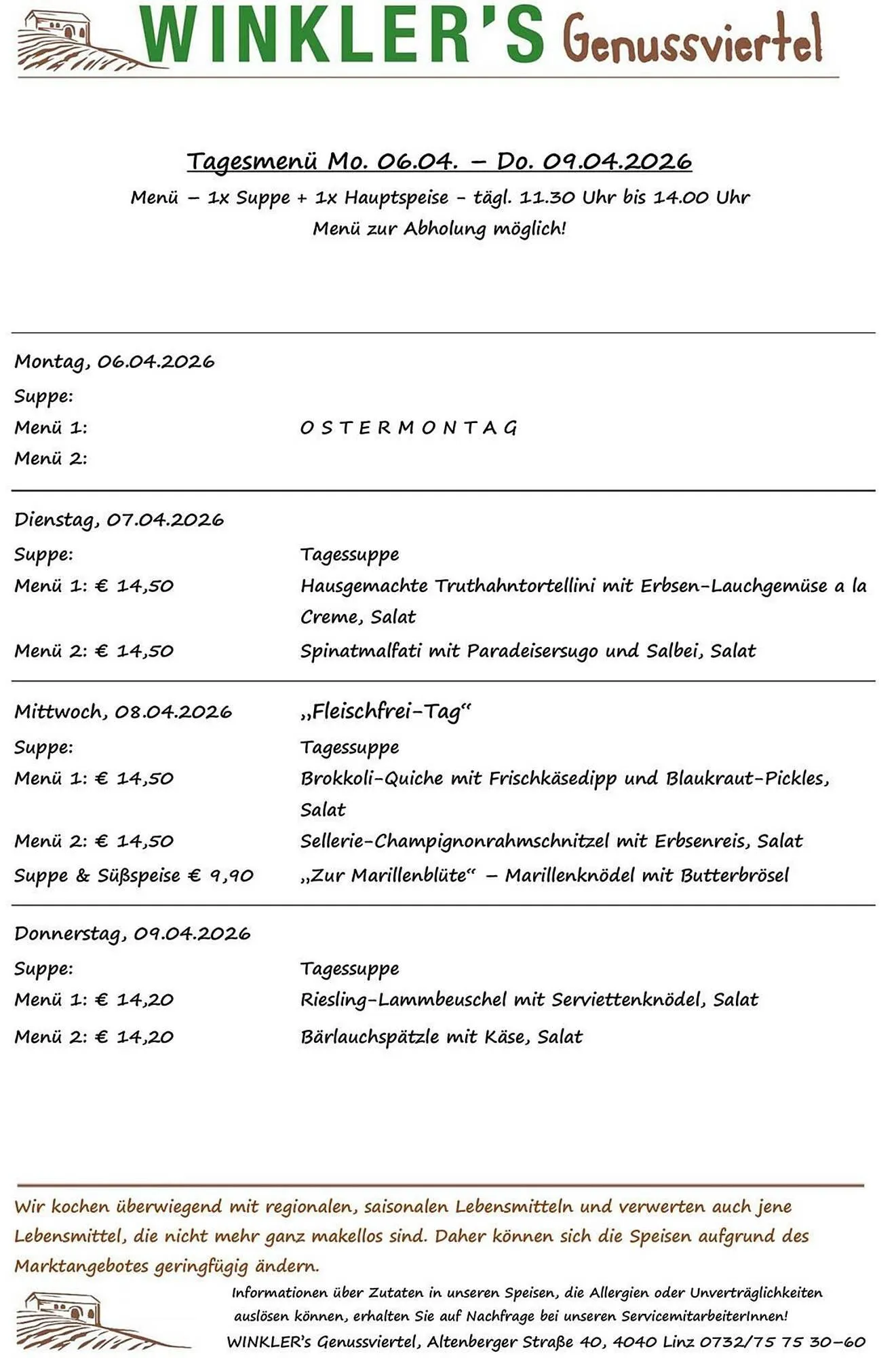 Winkler Markt Flugblatt von 6. April bis 9. April 2026 - Flugblätt seite  1