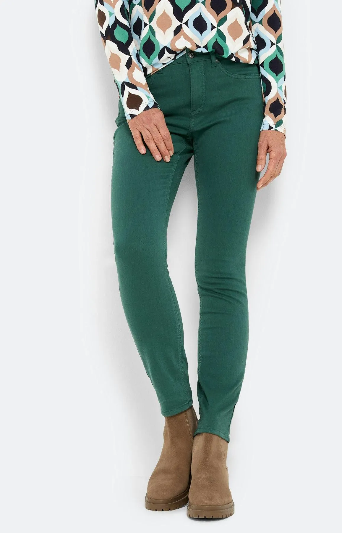 Jeans mit Stretch 30Inch, dunkelgrün