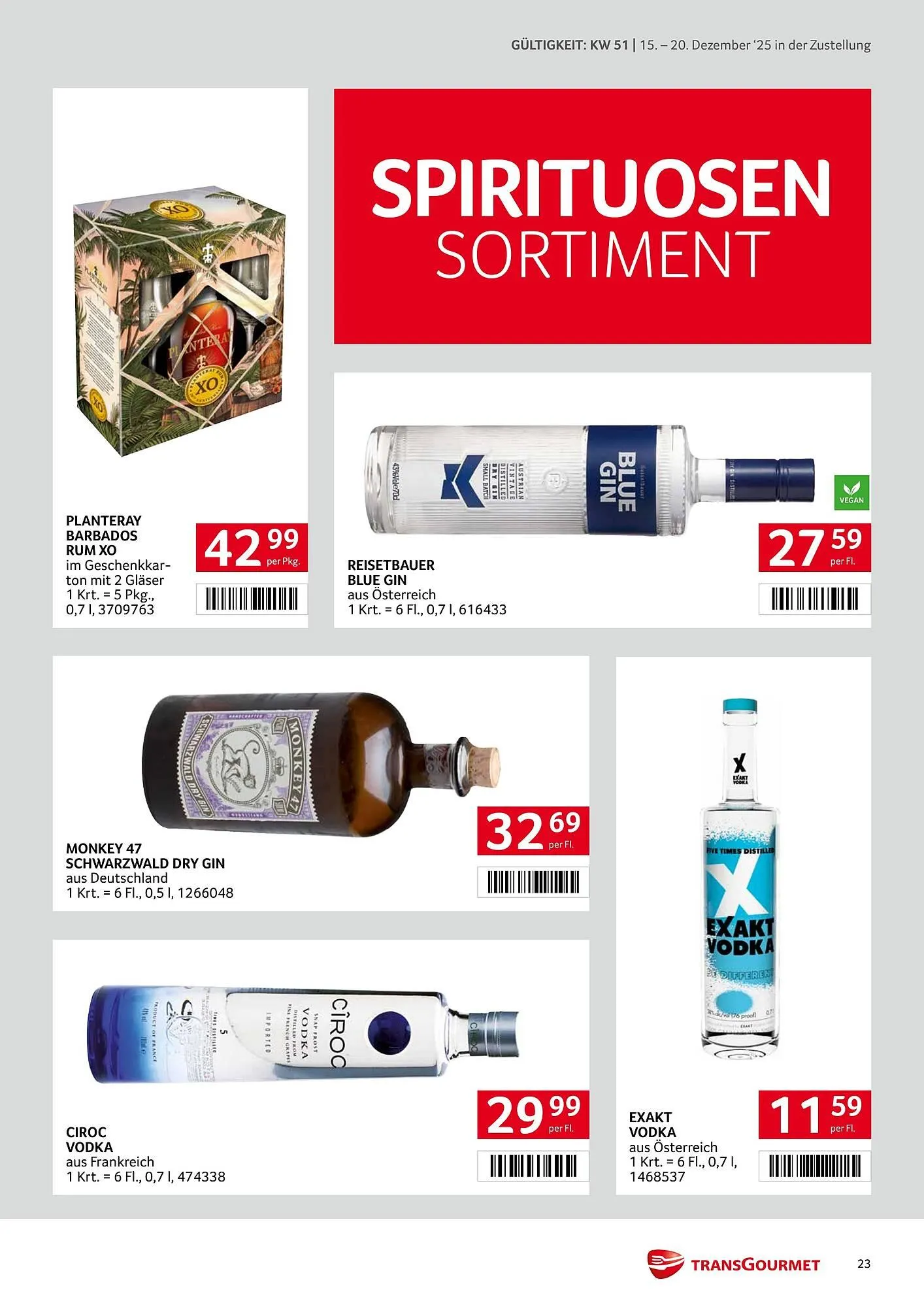 Transgourmet Flugblatt von 15. Dezember bis 20. Dezember 2025 - Flugblätt seite  23