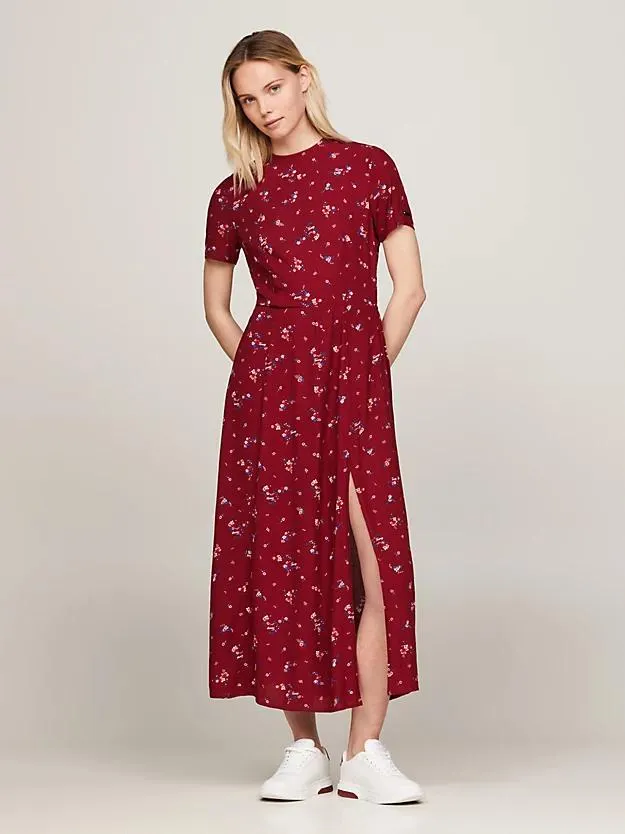 Slip Dress mit Bergblumen-Print