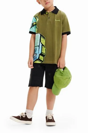 Poloshirt kurze Ärmel Graffiti