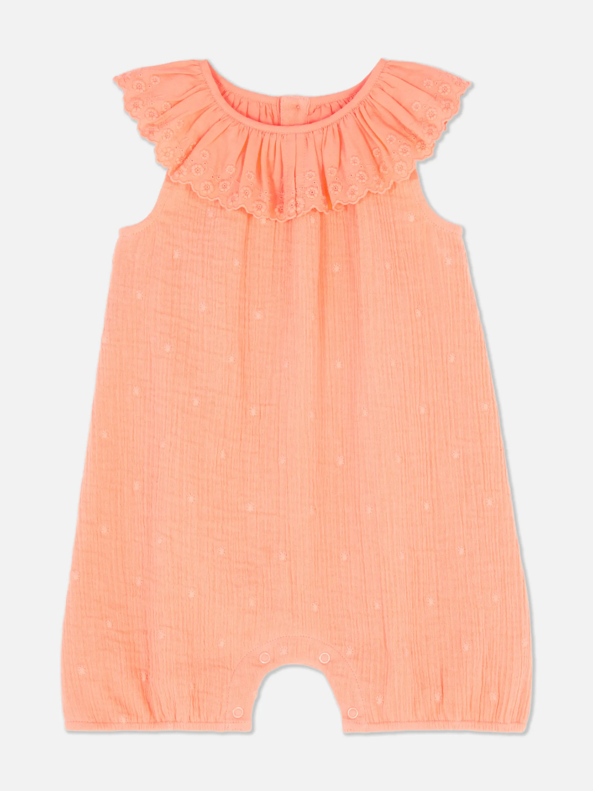 Bestickter Jumpsuit mit Rüschen