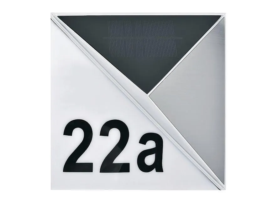 Solar-Außenwandleuchte Hausnummer - 20/20/7 cm