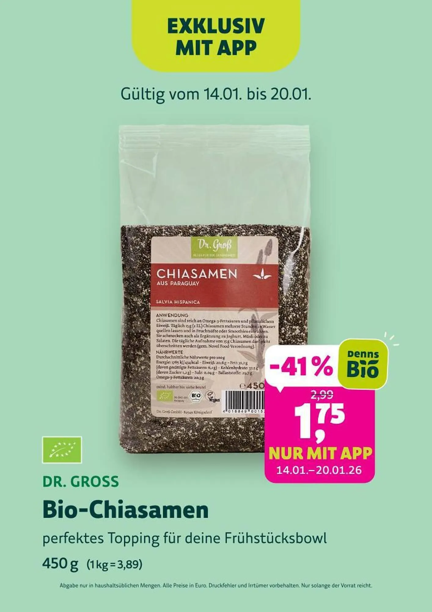 Denn's Biomarkt Flugblatt von 14. Jänner bis 27. Jänner 2026 - Flugblätt seite 85