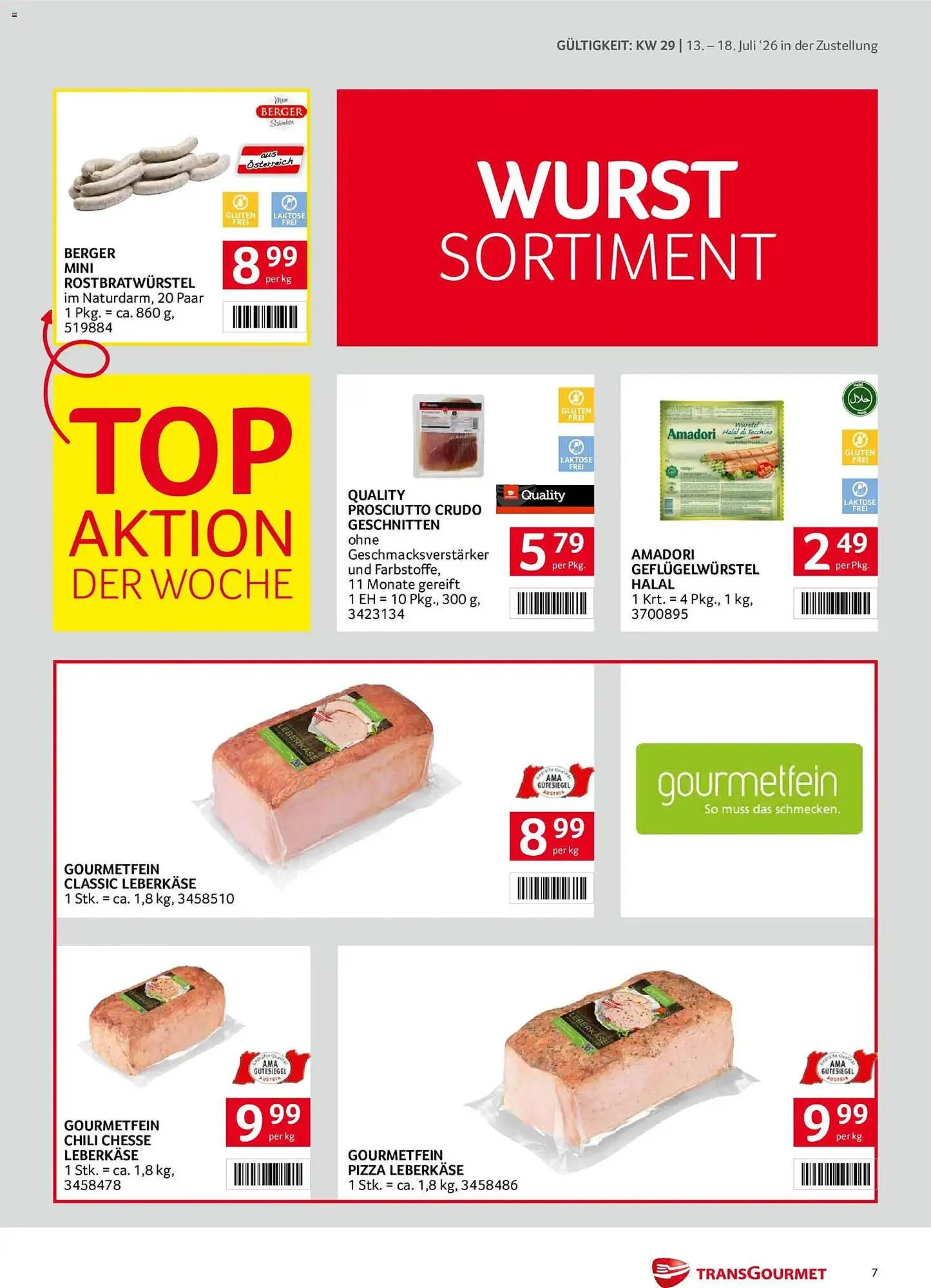 Transgourmet Flugblatt von 13. Juli bis 18. Juli 2026 - Flugblätt seite  7