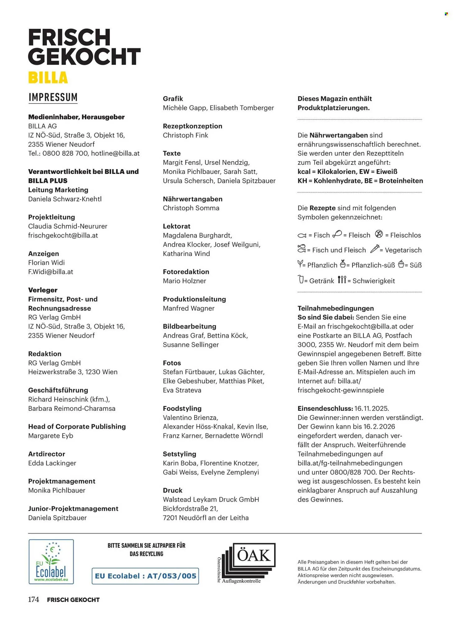 Billa Flugblatt von 1. November bis 30. November 2025 - Flugblätt seite 170