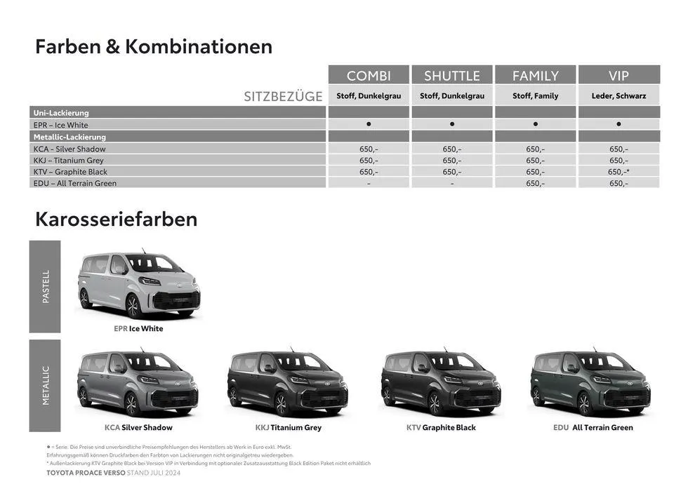 Toyota Proace Verso & Proace Verso Electric von 4. Juli bis 4. Juli 2025 - Flugblätt seite 12