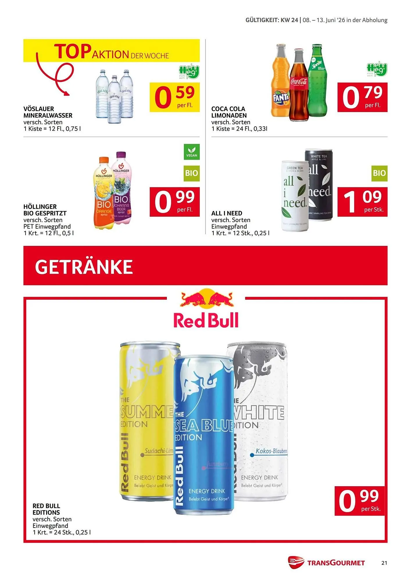 Transgourmet Flugblatt von 8. Juni bis 13. Juni 2026 - Flugblätt seite 21