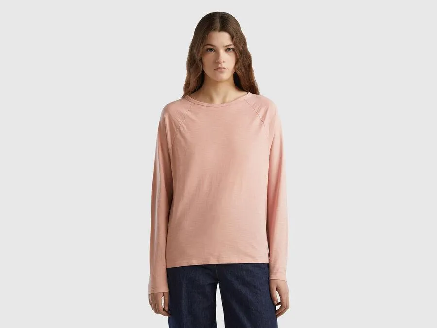 Langärmeliges T-Shirt aus leichter Baumwolle