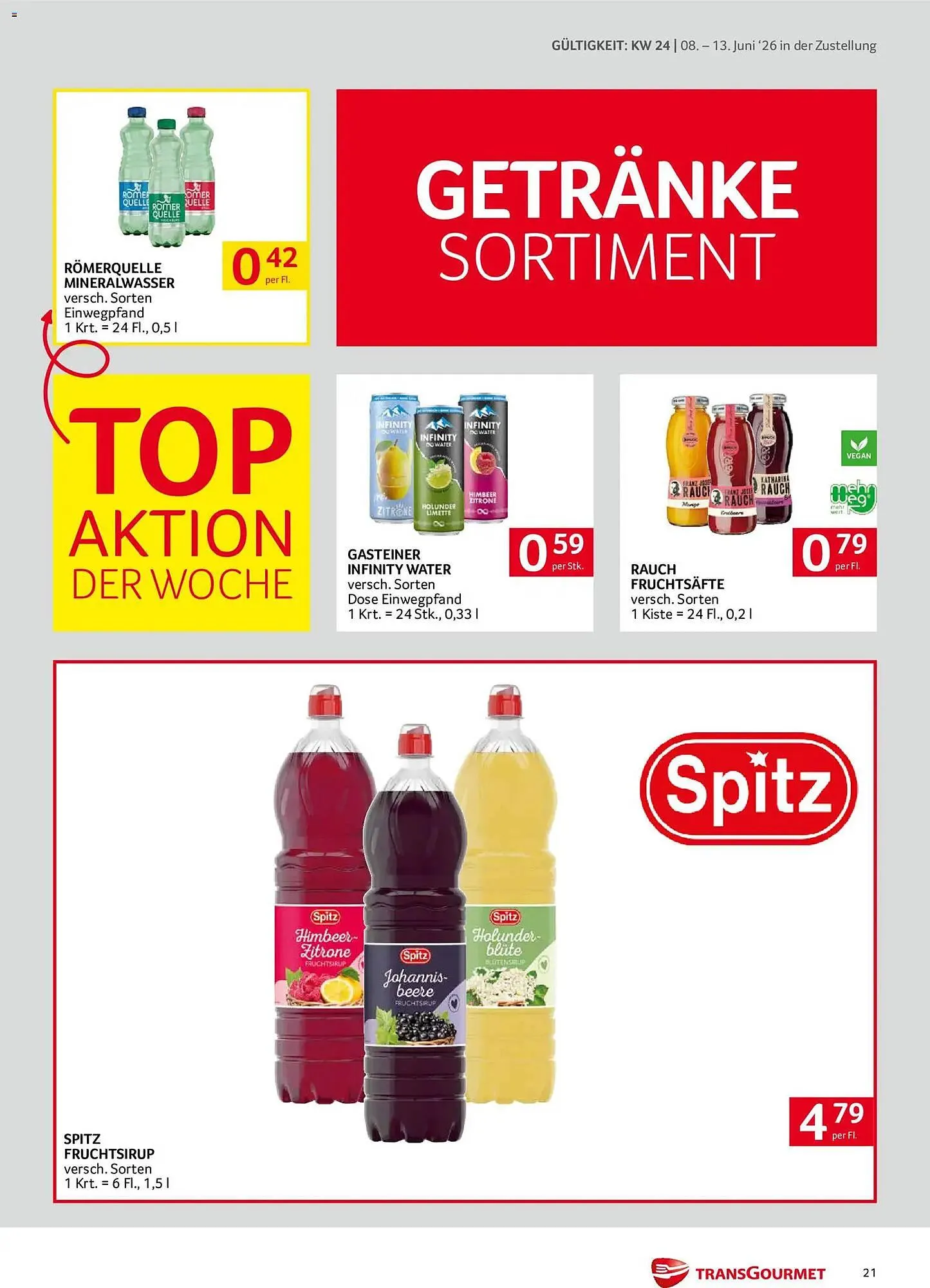 Transgourmet Flugblatt von 8. Juni bis 13. Juni 2026 - Flugblätt seite 21