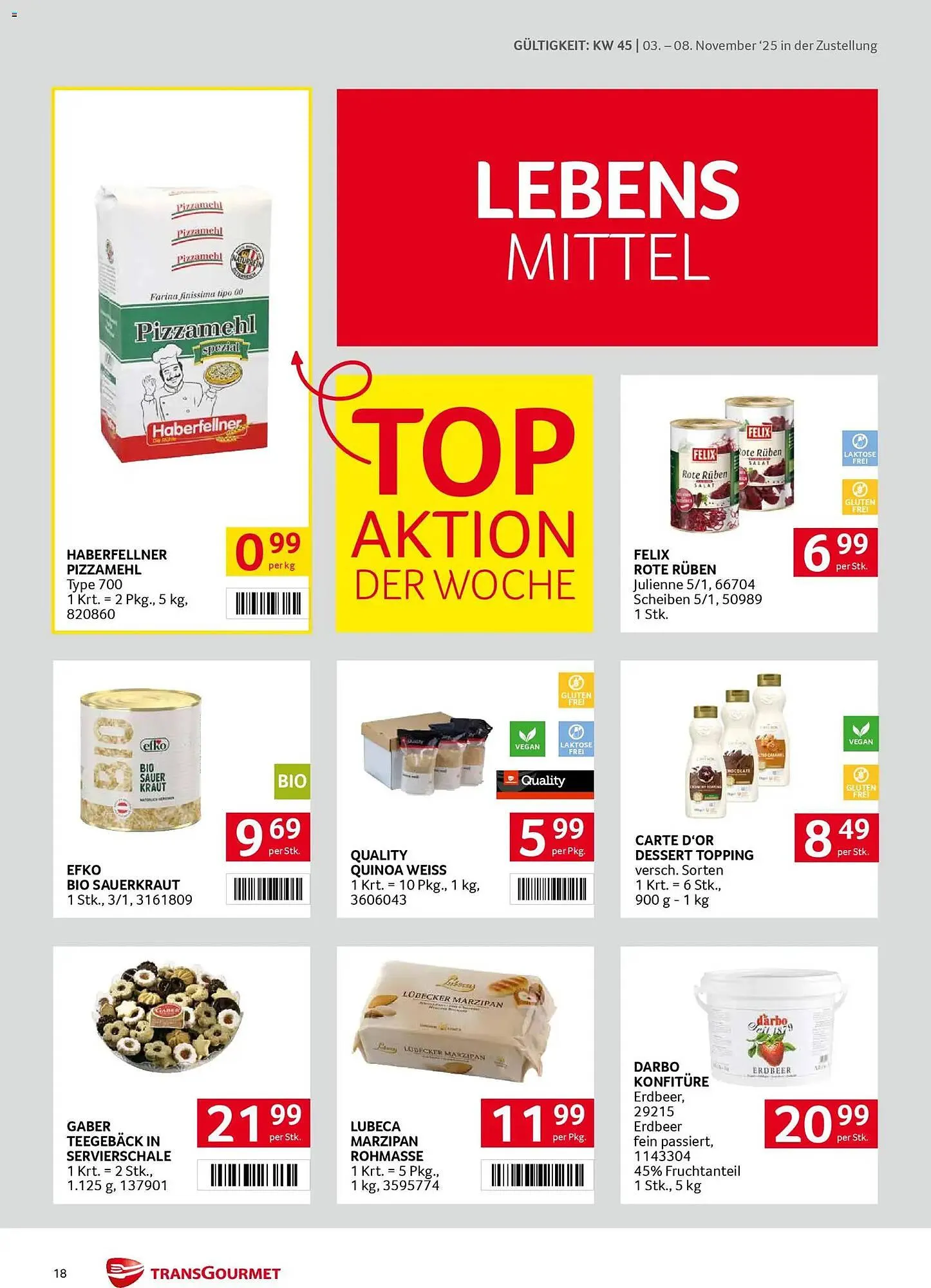 Transgourmet Flugblatt von 3. November bis 8. November 2025 - Flugblätt seite  18