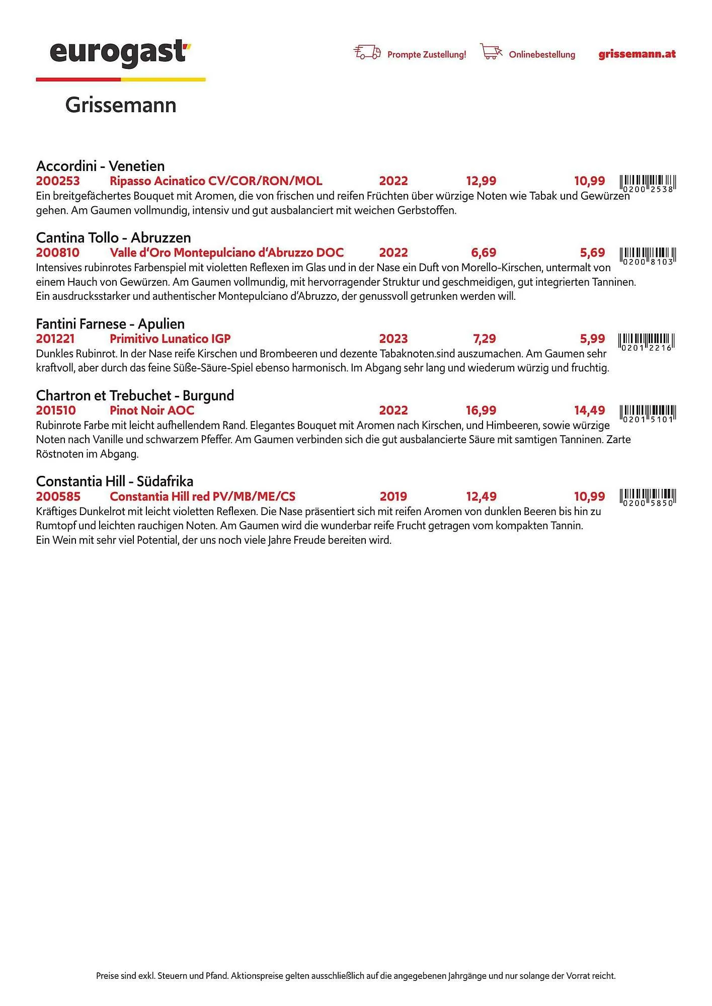 Eurogast Grissemann Flugblatt von 1. Dezember bis 31. Dezember 2025 - Flugblätt seite  6