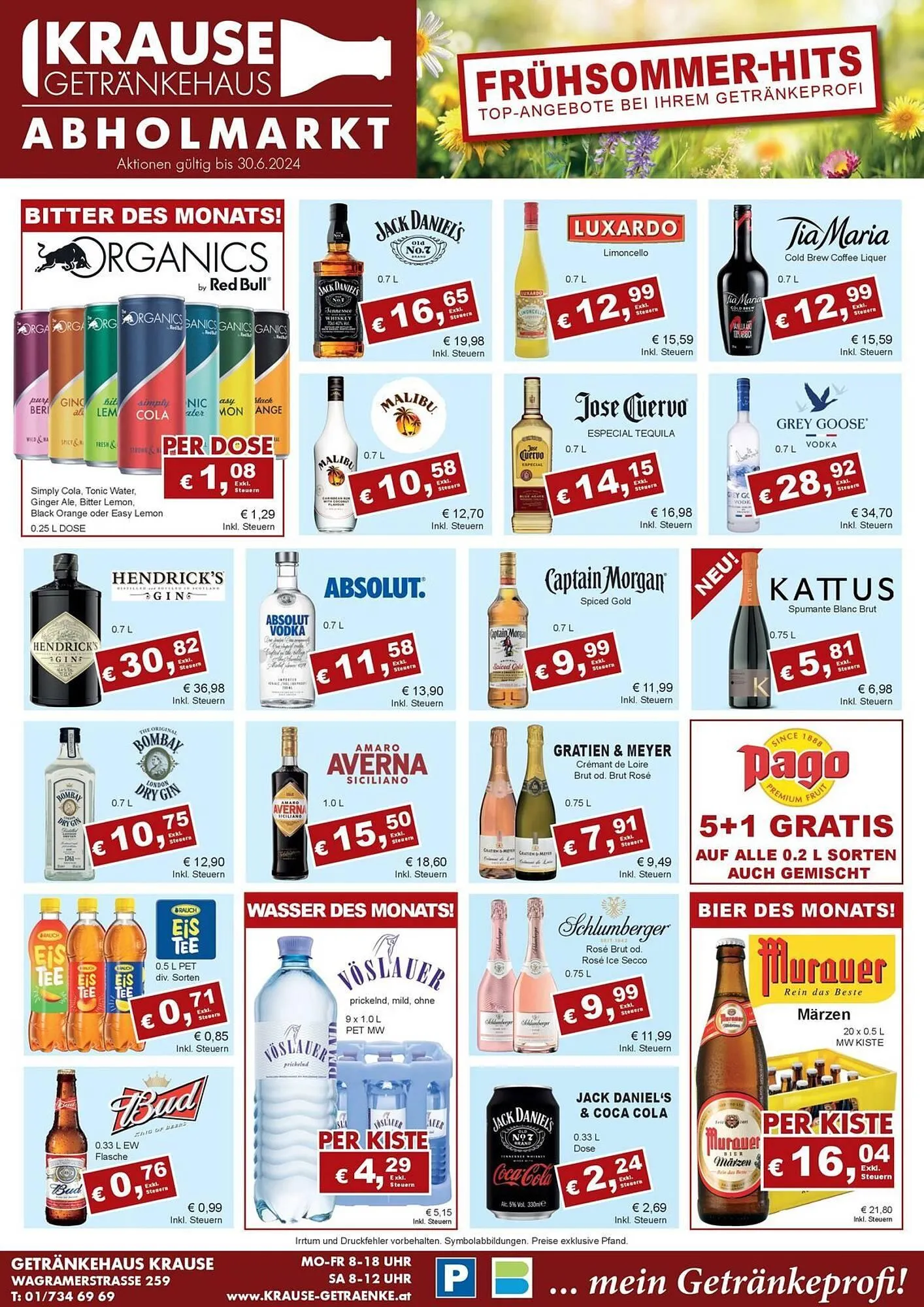 Krause Getränke Flugblatt von 4. Juni bis 30. Juni 2024 - Flugblätt seite  1