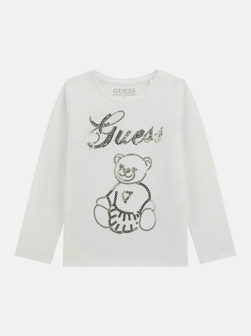 T-Shirt mit aufgedruckten Pailletten