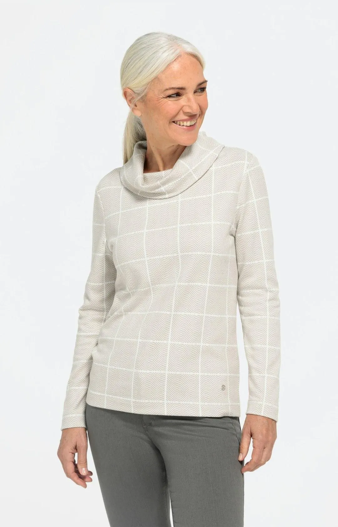 Karierter Langarm-Pullover