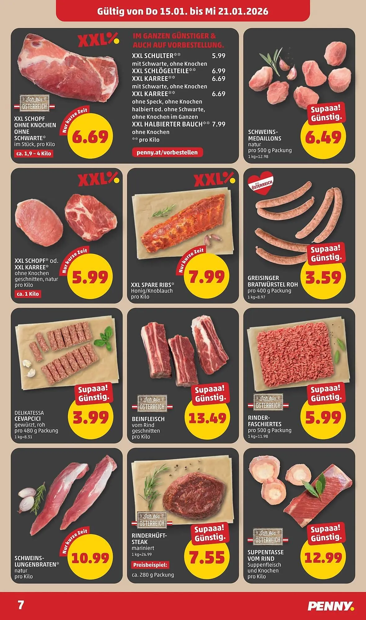 PENNY Flugblatt von 15. Jänner bis 21. Jänner 2026 - Flugblätt seite  7