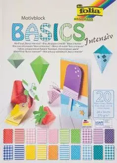 Papierblock "Tupfen, Karo, Streifen", 24 x 34 cm, 20 Blatt