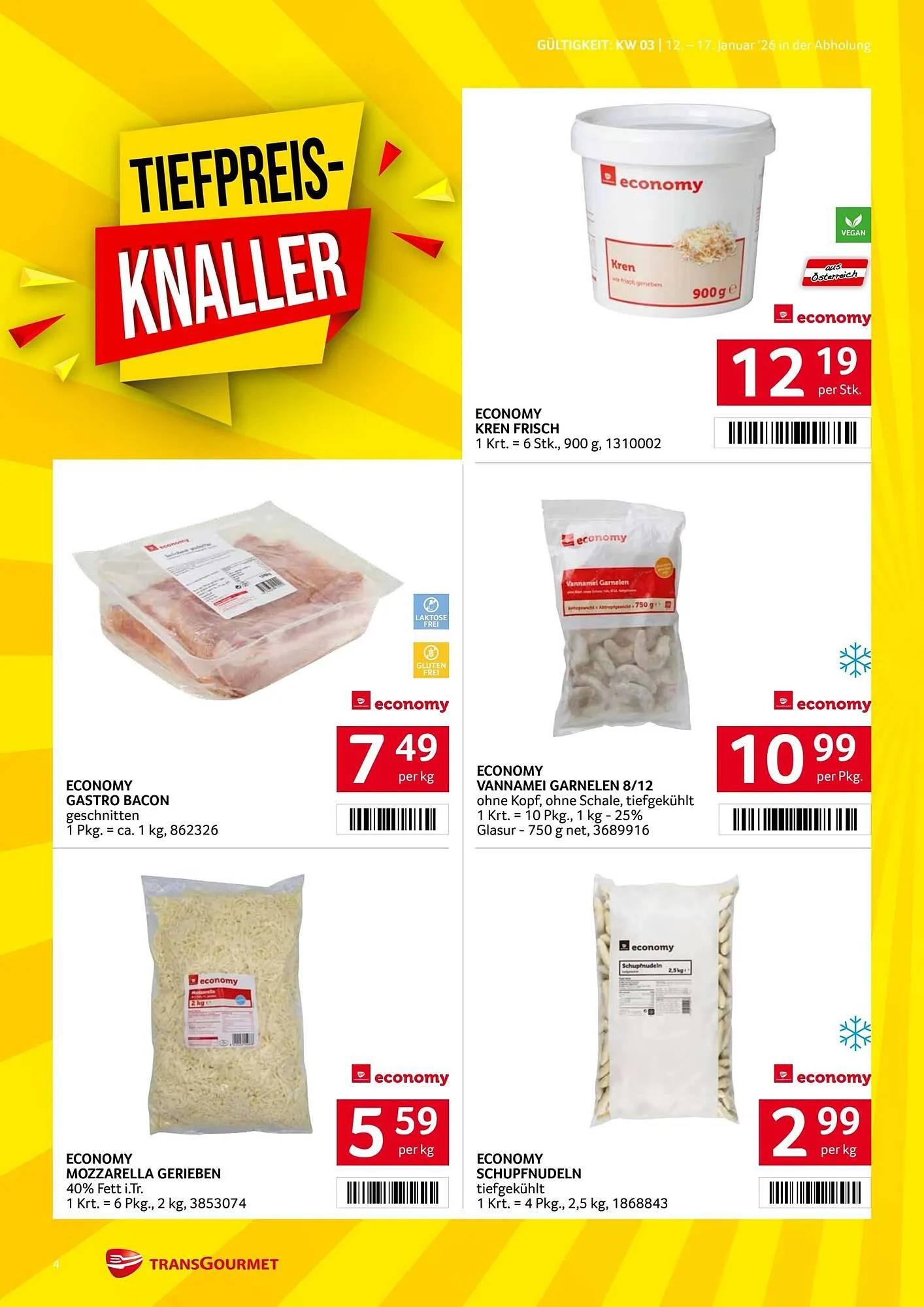 Transgourmet Flugblatt von 12. Jänner bis 17. Jänner 2026 - Flugblätt seite  4