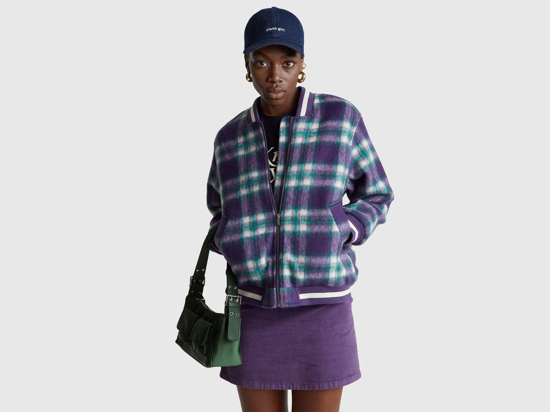 Karierte Bomberjacke