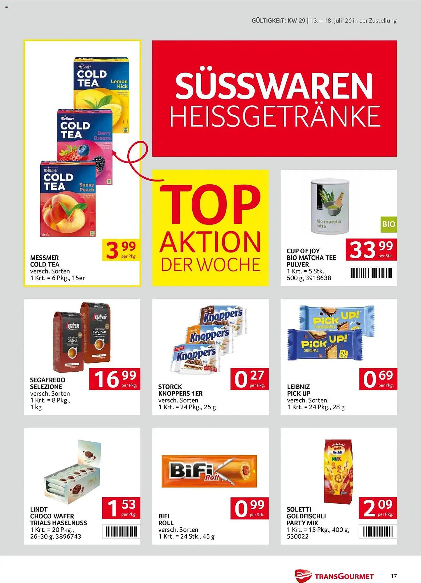 Transgourmet Flugblatt von 13. Juli bis 18. Juli 2026 - Flugblätt seite 17