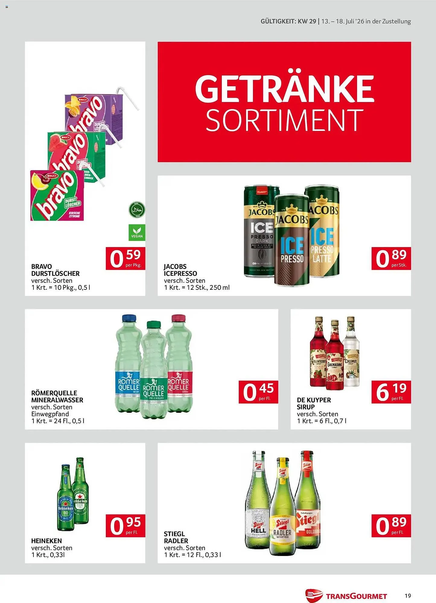 Transgourmet Flugblatt von 13. Juli bis 18. Juli 2026 - Flugblätt seite  19