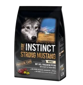 PURE INSTINCT STRONG MUSTANG mit Pferd für Hunde 4 kg