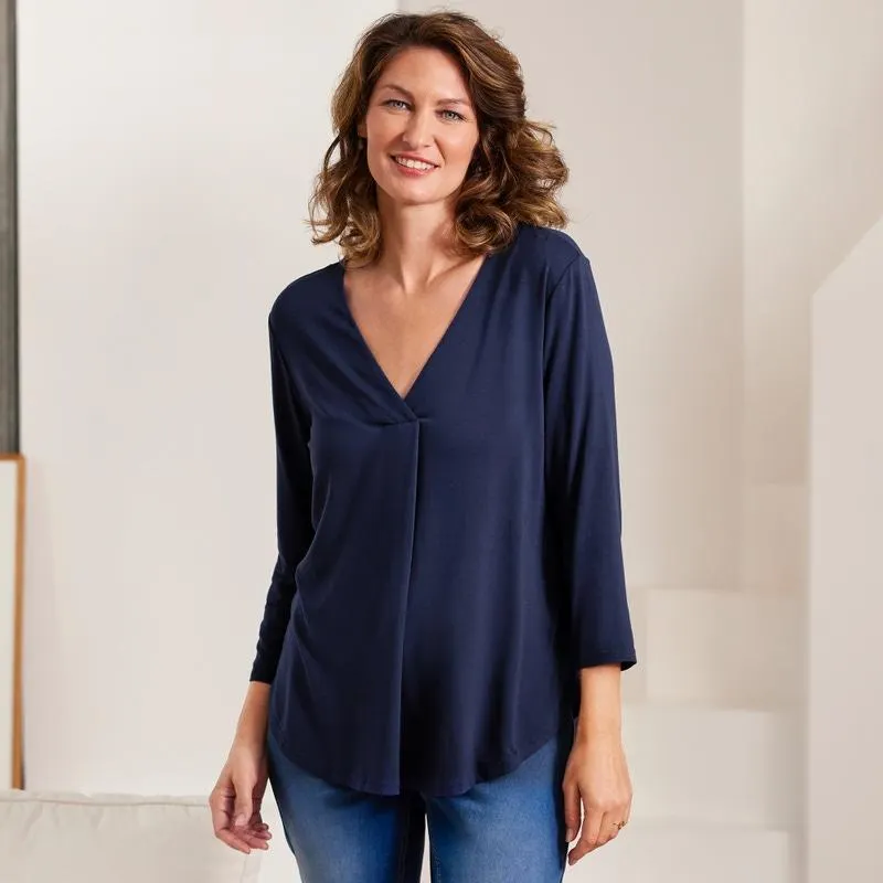 Damen-Blusenshirt mit V-Ausschnitt