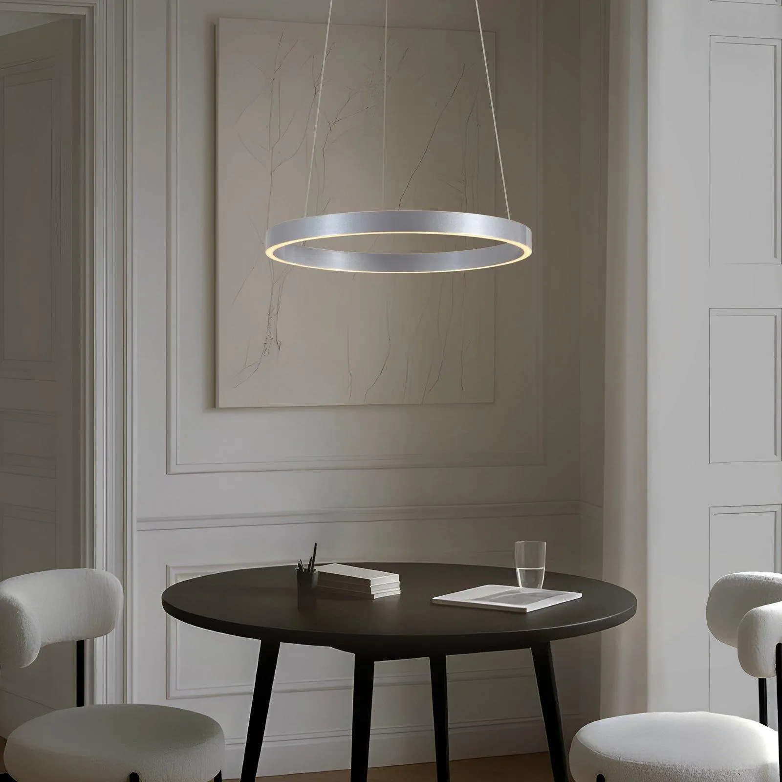 Lucande LED-Hängeleuchte Yonam, Ø 60 cm, 1-flg., alu, CCT