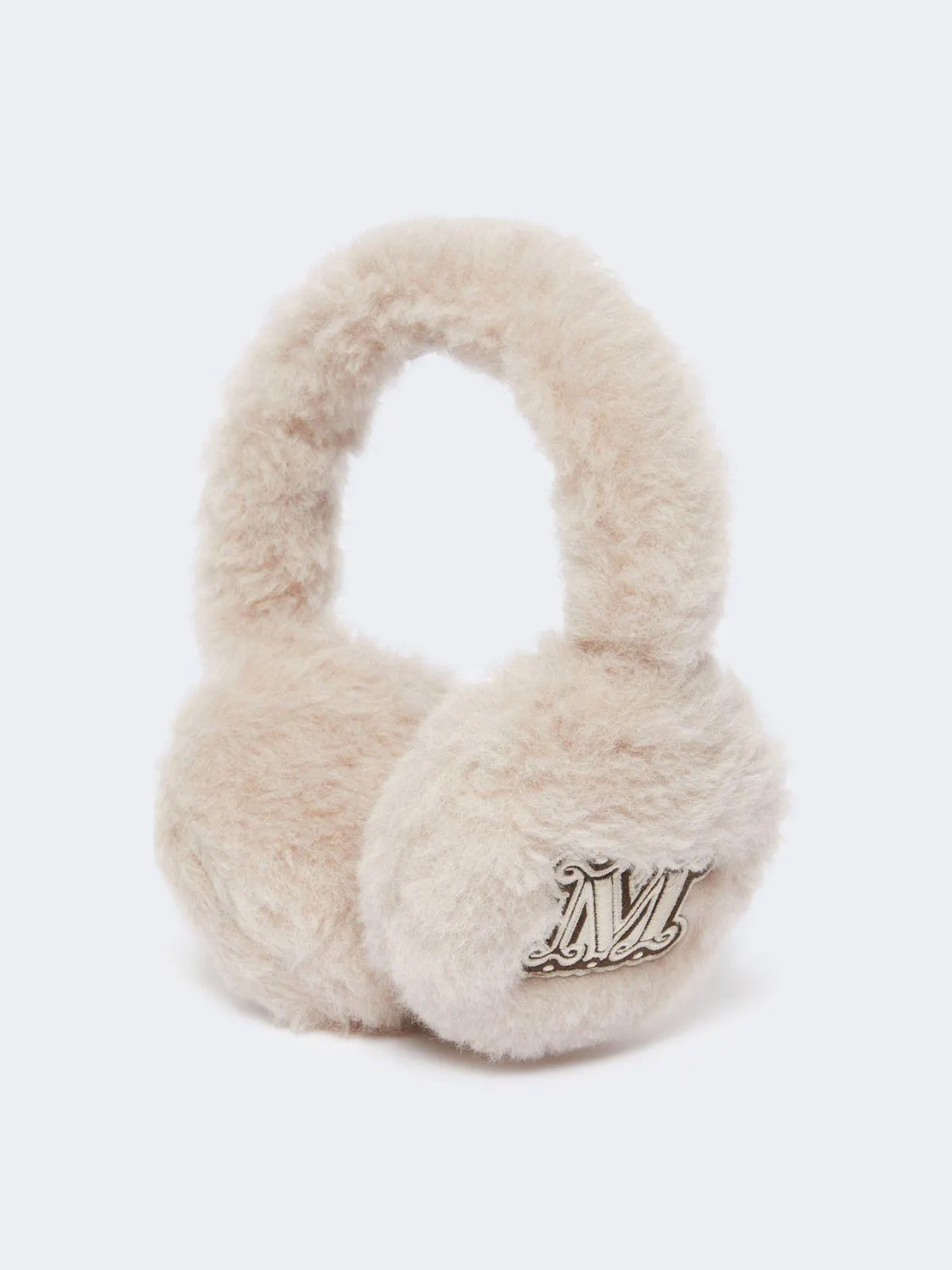 Ohrenschützer aus Teddy-Stoff aus Alpaka und Wolle - Beige