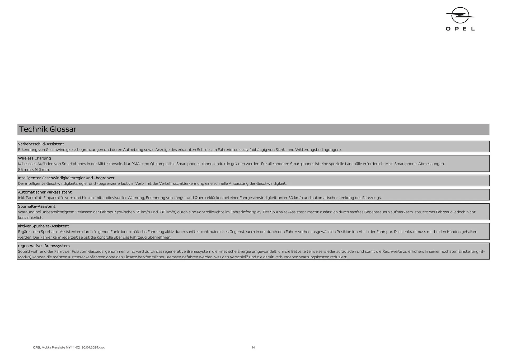 Opel Mokka Flugblatt von 16. Mai bis 15. Mai 2025 - Flugblätt seite 14