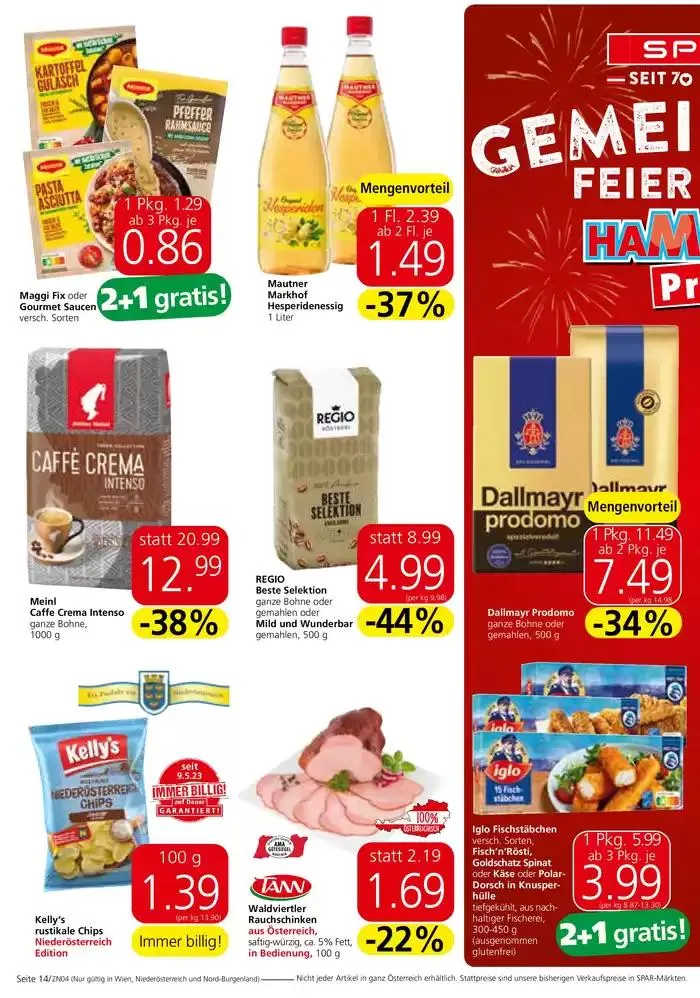 Spar flugblatt von 2. Oktober bis 16. Oktober 2024 - Flugblätt seite 14