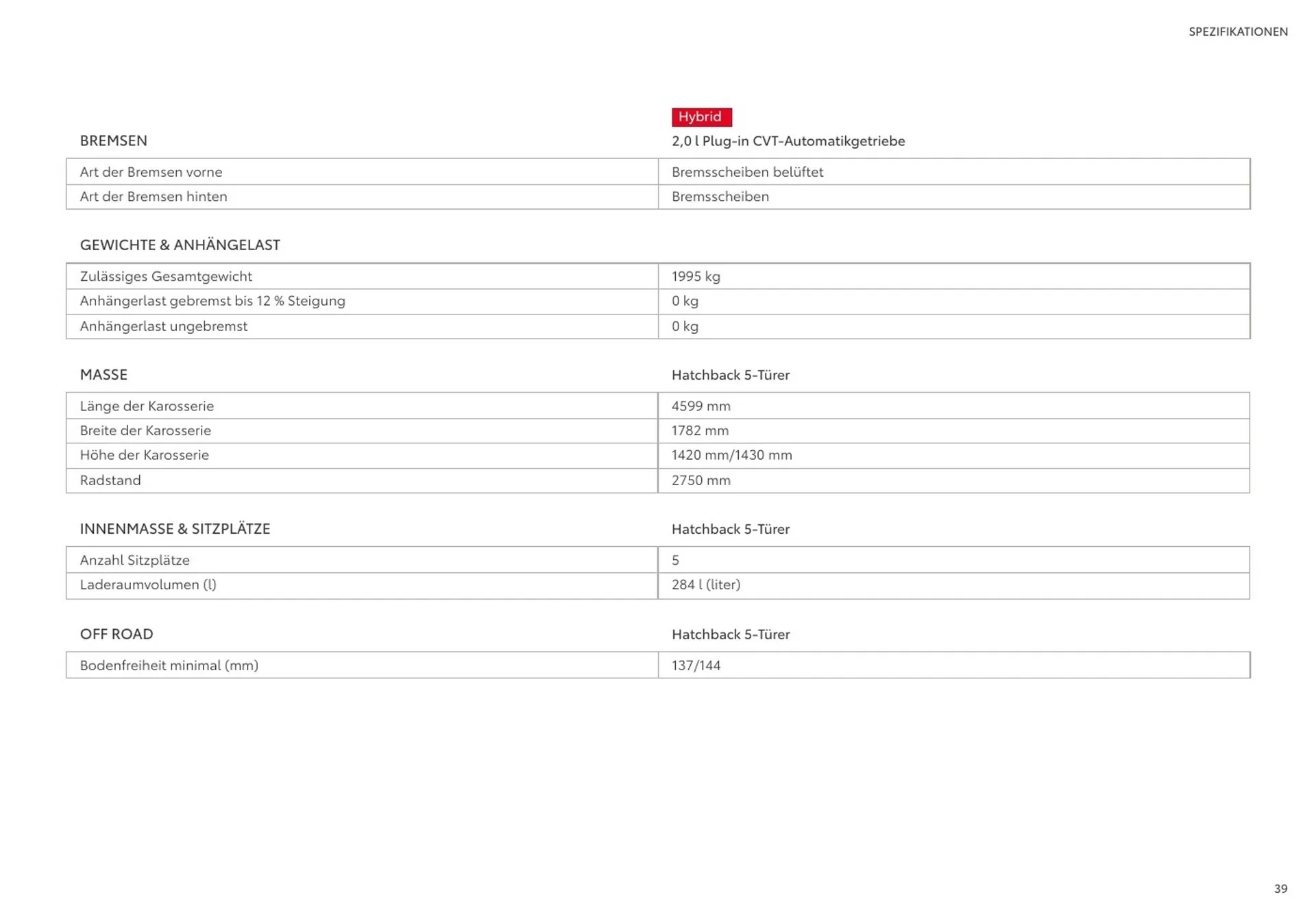 Toyota Flugblatt von 1. April bis 20. Oktober 2026 - Flugblätt seite  39