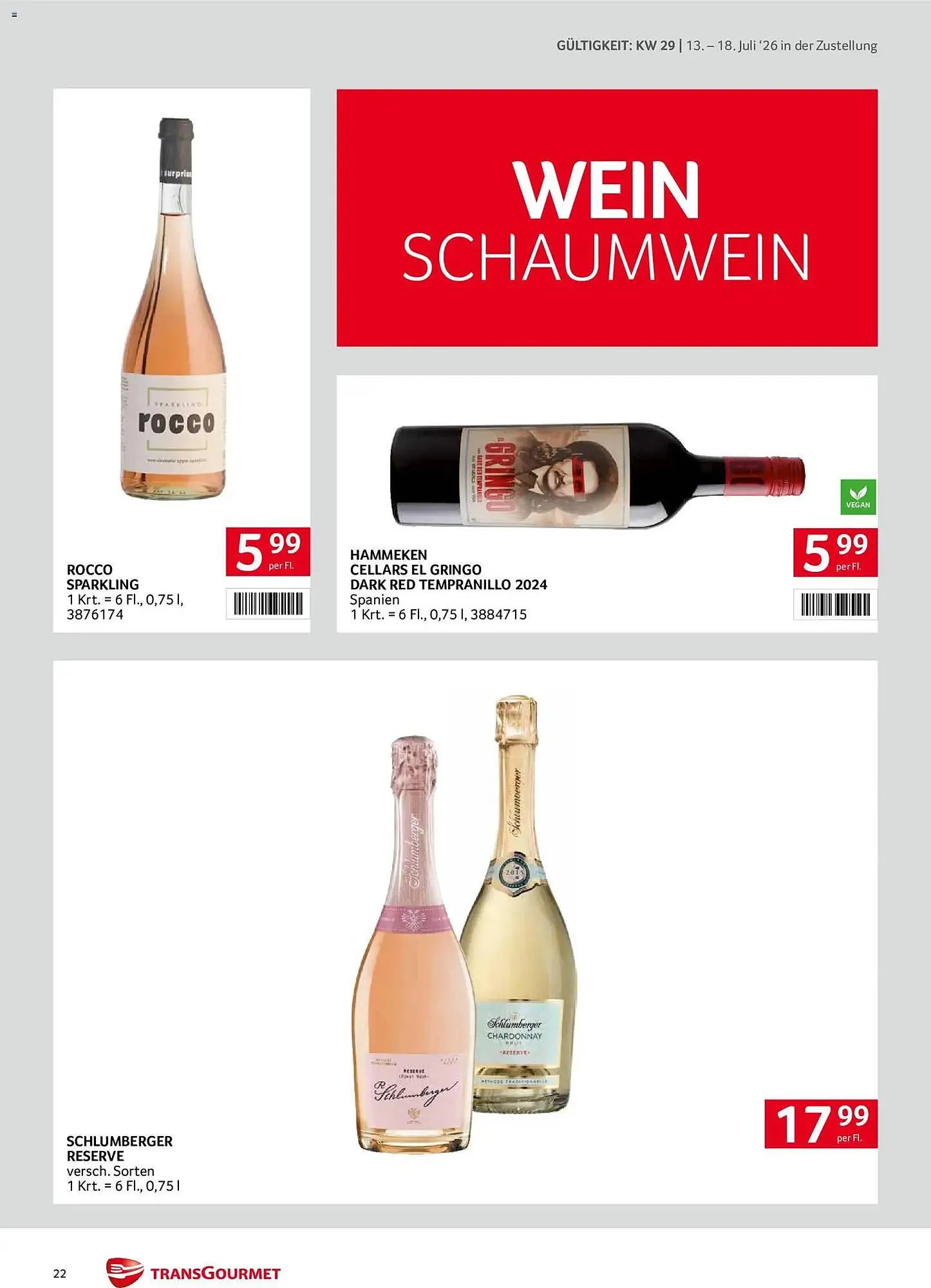 Transgourmet Flugblatt von 13. Juli bis 18. Juli 2026 - Flugblätt seite  22