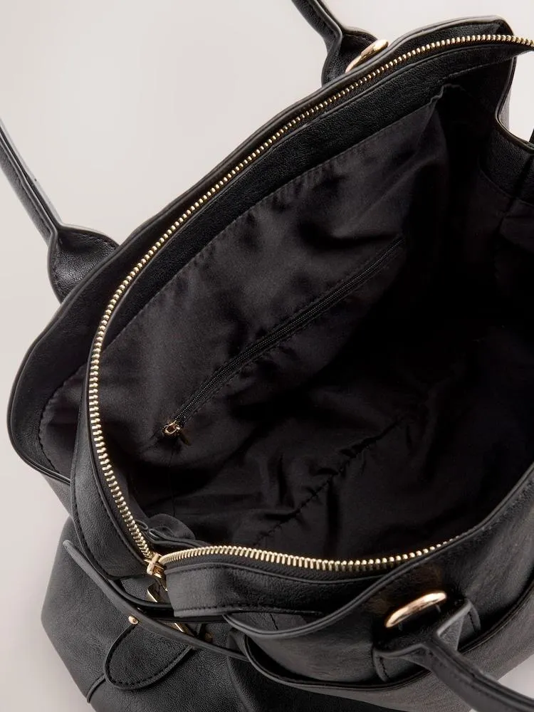 Schwarz - Große Tragetasche mit Anhängern