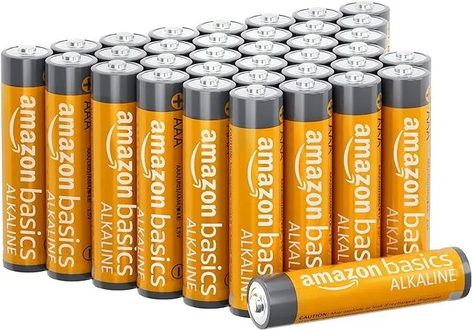 Amazon Basics AAA-Alkalisch batterien, leistungsstark, 1,5 V, 36er-Pack (Aussehen kann variieren), Grau