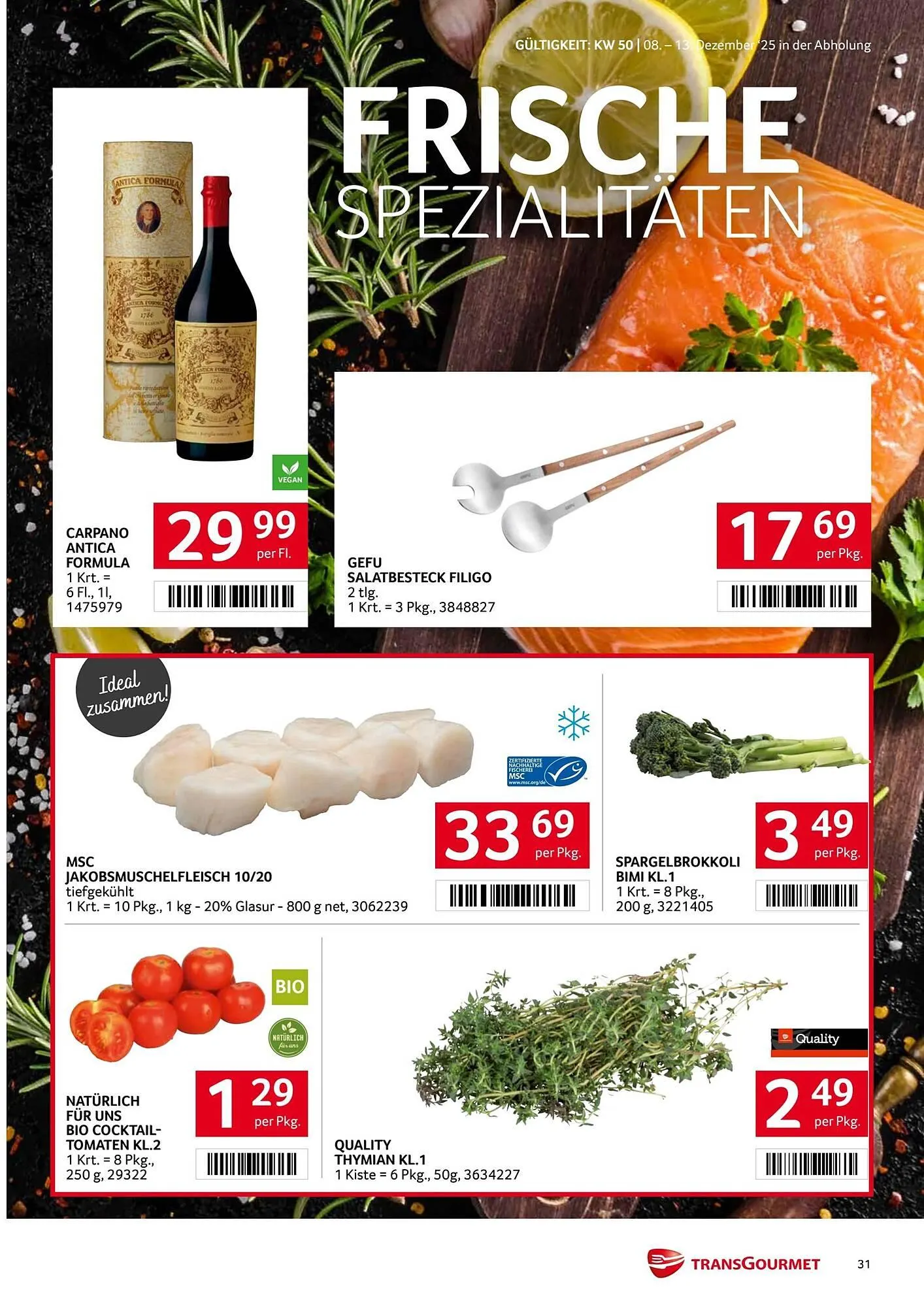 Transgourmet Flugblatt von 8. Dezember bis 14. Dezember 2025 - Flugblätt seite  31