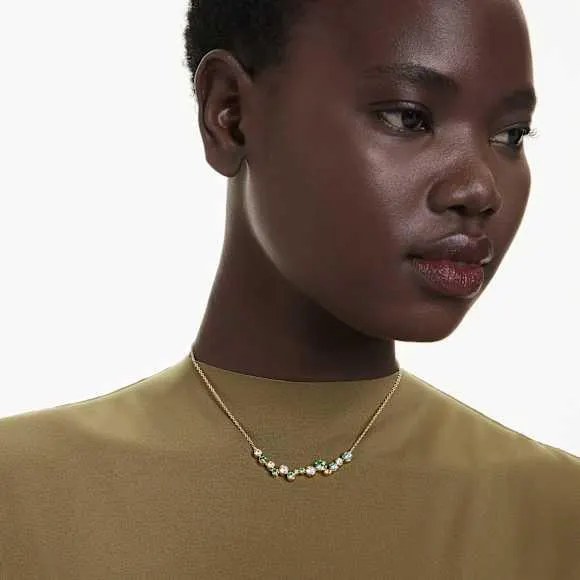 Constella Halskette Verschiedene Schliffe, Grün, Goldlegierungsschicht