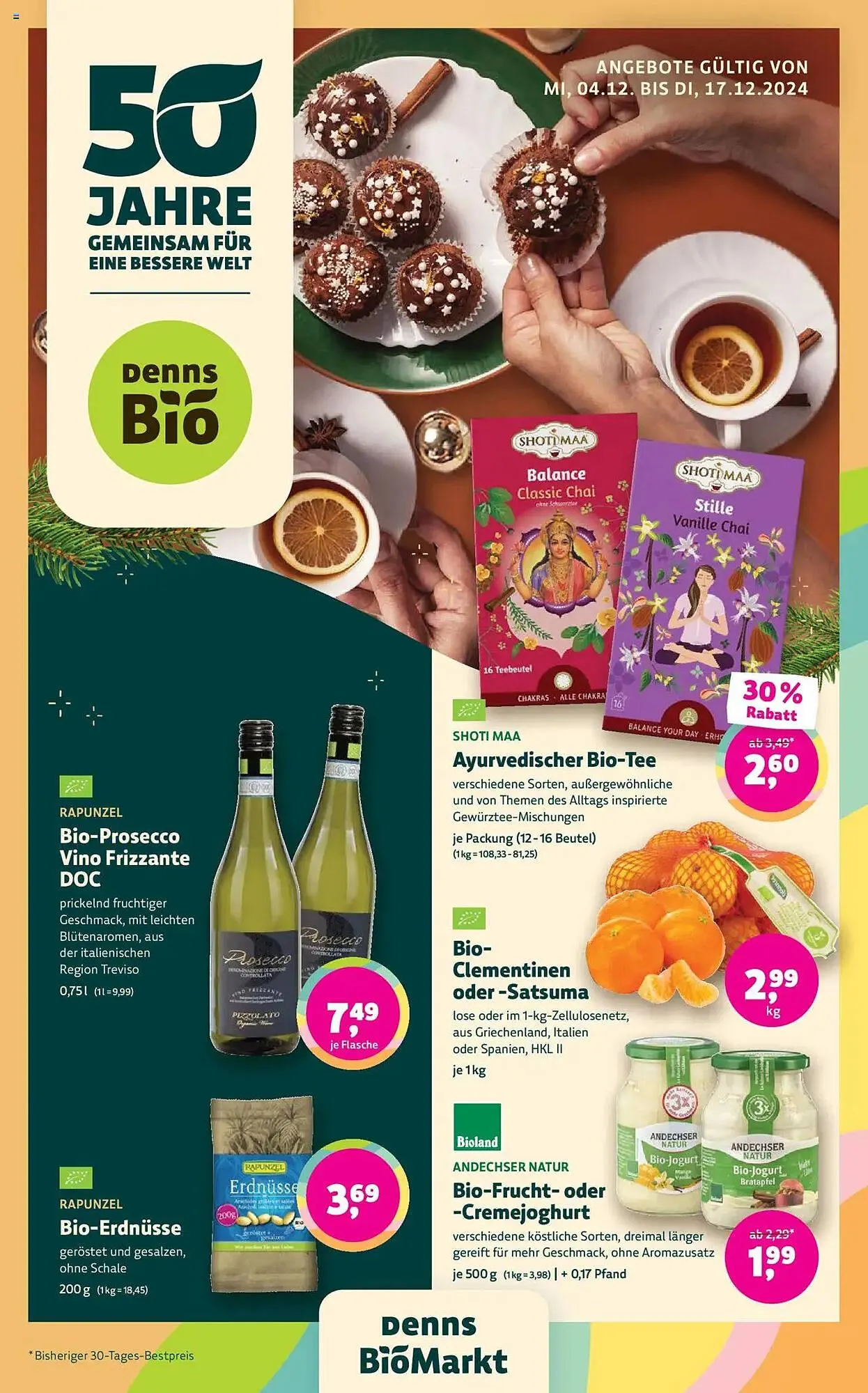 Denn's Biomarkt Flugblatt von 4. Dezember bis 17. Dezember 2024 - Flugblätt seite 1