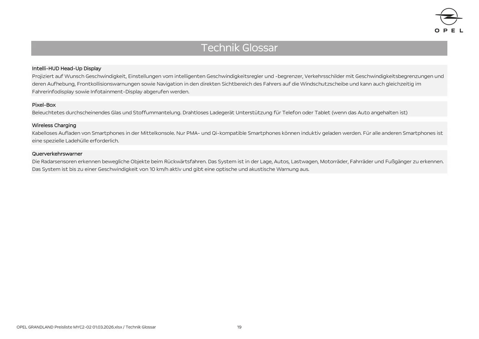 Opel Flugblatt von 1. März bis 22. April 2026 - Flugblätt seite  19