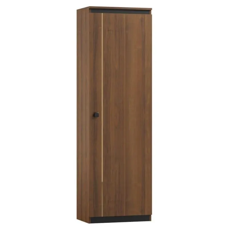Easy Möbel Schrank Mojokerto 21, Farbe: Walnuss / Schwarz - Abmessungen: 194 x 60 x 39