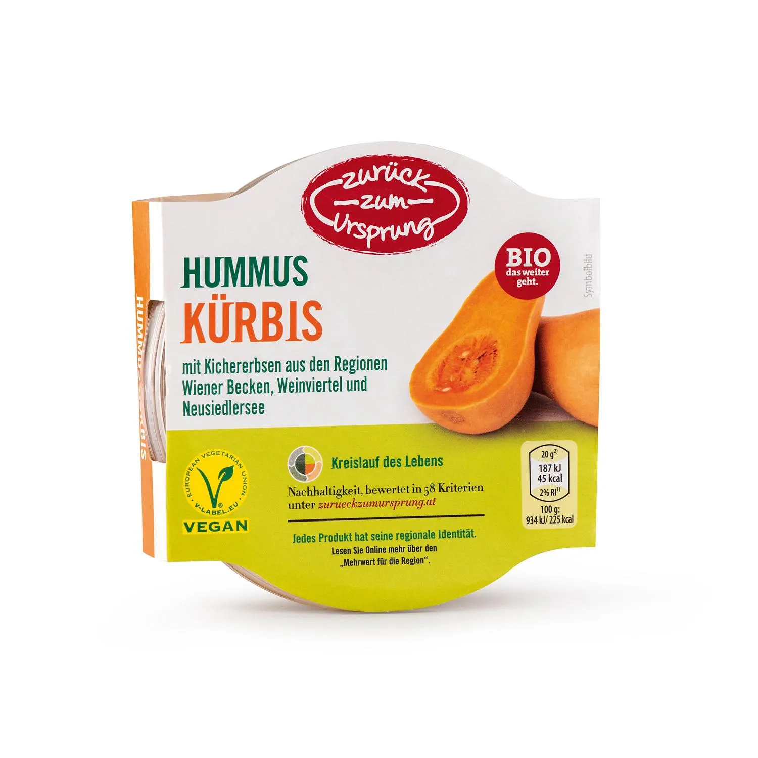 ZURÜCK ZUM URSPRUNG BIO-Hummusaufstrich, Kürbis
